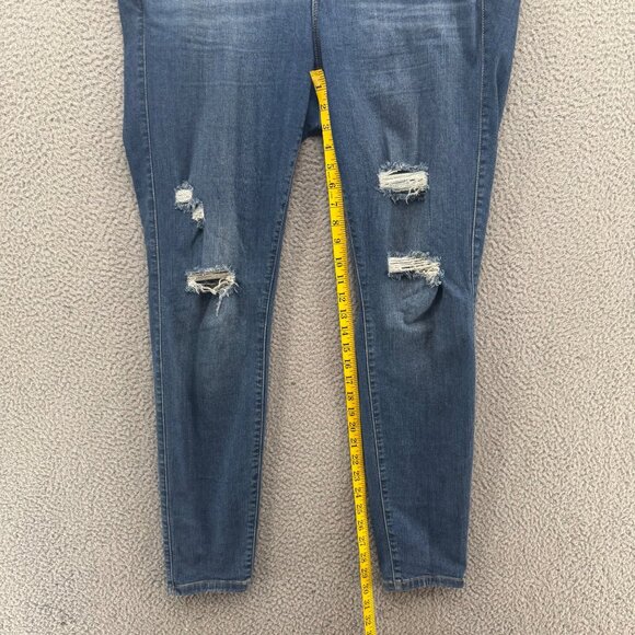 Torrid Bombshell Skinny Jeans Womens Blue Ripped Premium Stretch Denim Sz 18T - Picture 10 of 12
